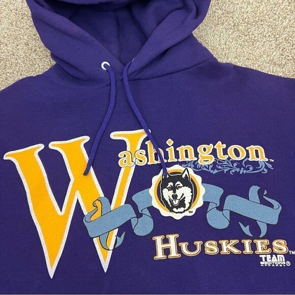 Vintage Washington Huskies hooded sweatshirt men’s L - Picture 5 of 6